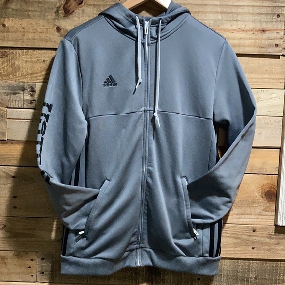 Adidas Zipper Jacket coat sweater sport Grey color Size L - Picture 2 of 8